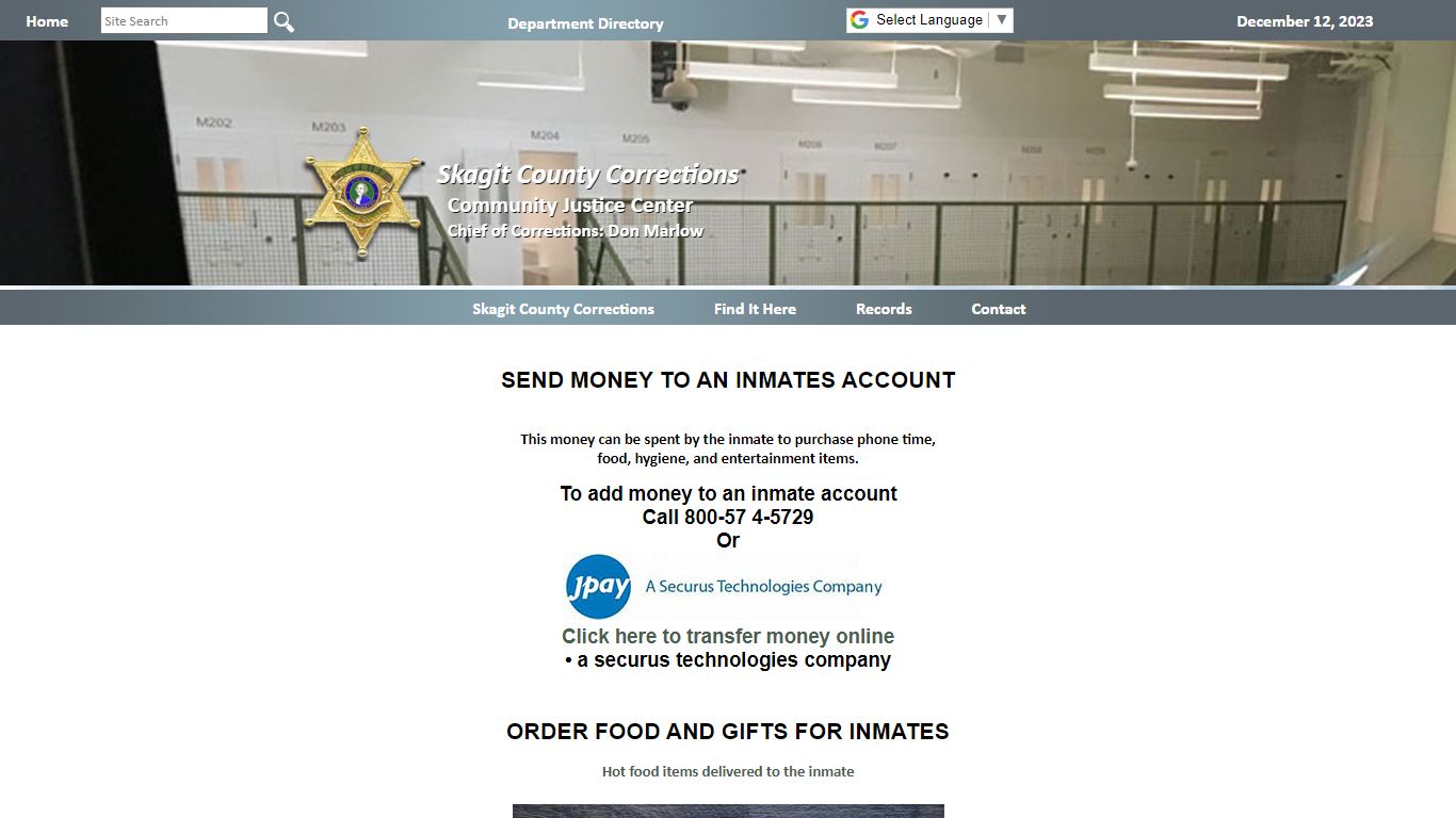 COMMISSARY & MONEY ACCOUNT - Skagit County, Washington